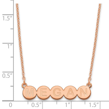 Rose Plated Sterling Silver/Rose 5 Letter Bubble Necklace
