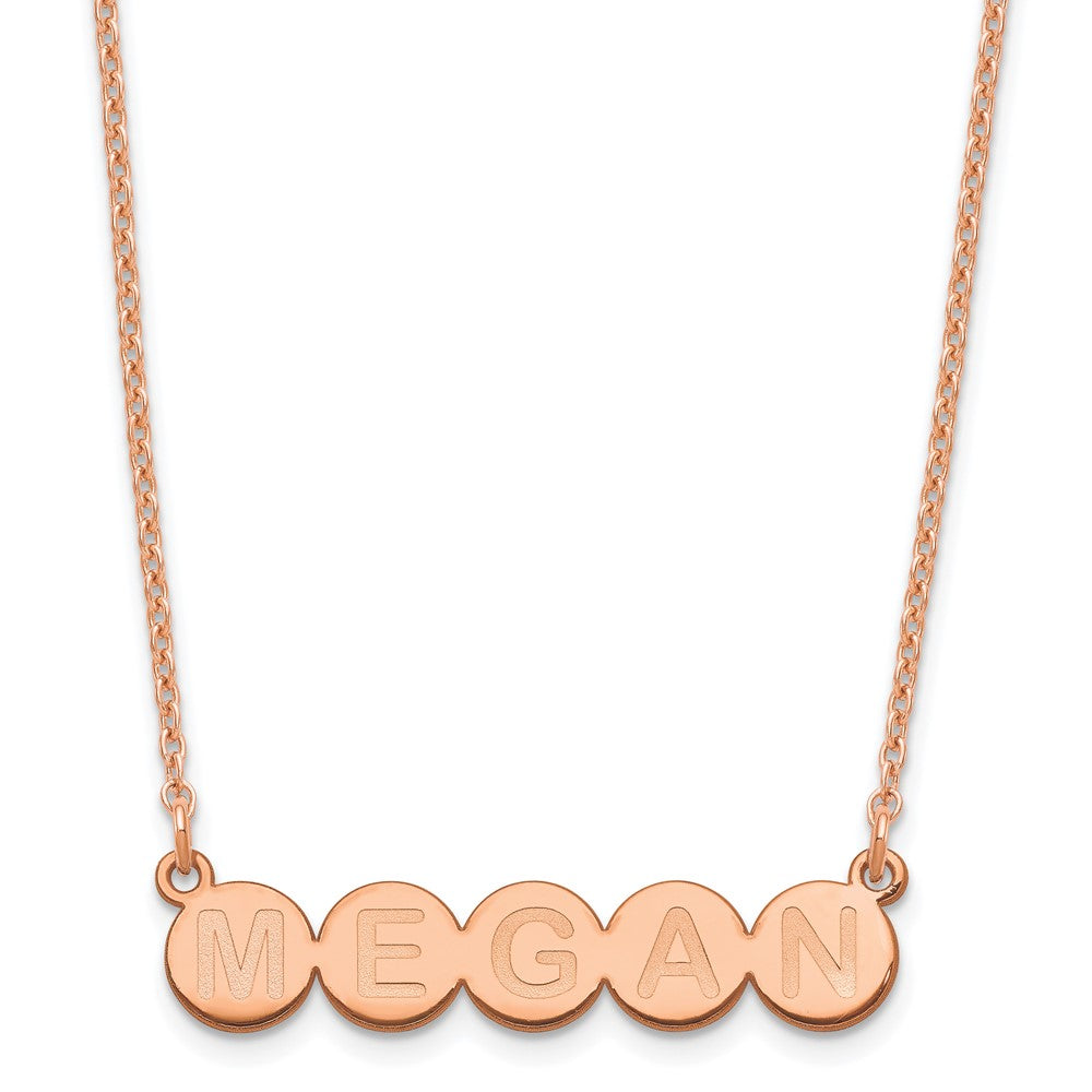 Rose Plated Sterling Silver/Rose 5 Letter Bubble Necklace