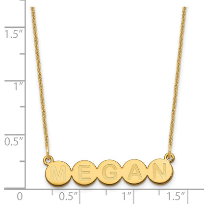 14K Yellow Gold 5 Letter Bubble Necklace