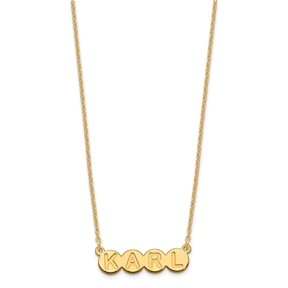Gold Plated Sterling Silver/Gold 4 Letter Bubble Necklace