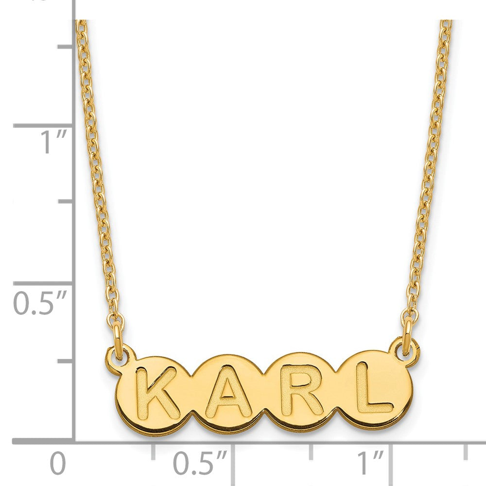 Gold Plated Sterling Silver/Gold 4 Letter Bubble Necklace