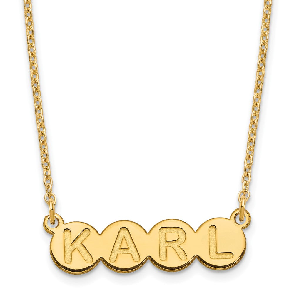 Gold Plated Sterling Silver/Gold 4 Letter Bubble Necklace