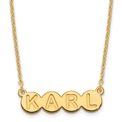 Gold Plated Sterling Silver/Gold 4 Letter Bubble Necklace