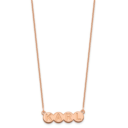 14K Rose Gold 4 Letter Bubble Necklace