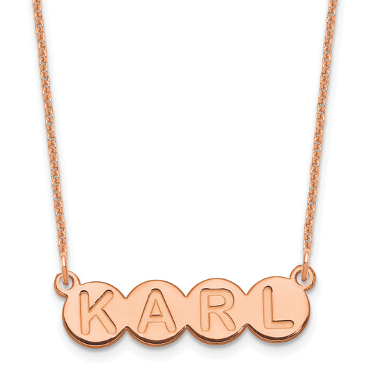 14K Rose Gold 4 Letter Bubble Necklace