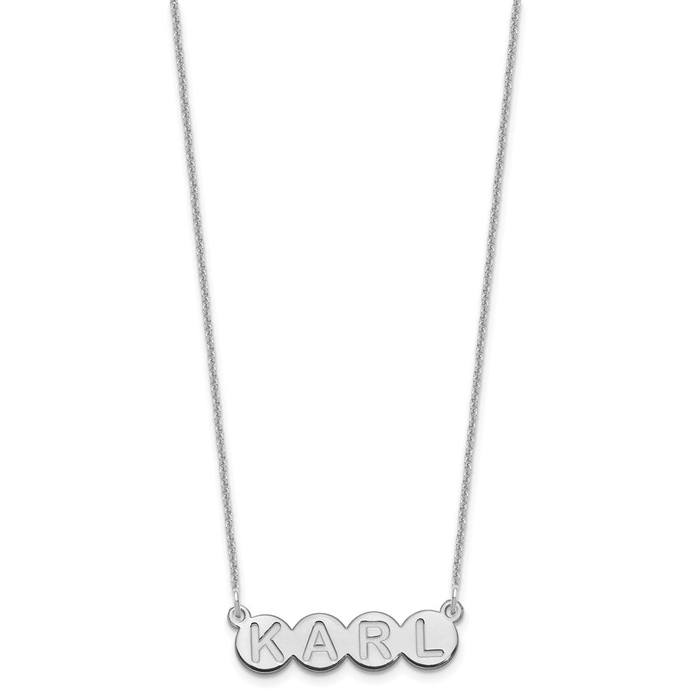 14K White Gold 4 Letter Bubble Necklace