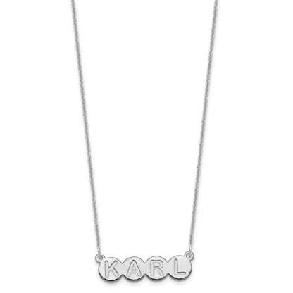 14K White Gold 4 Letter Bubble Necklace