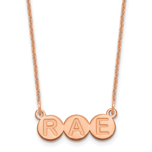 14K Rose Gold 3 Letter Bubble Necklace