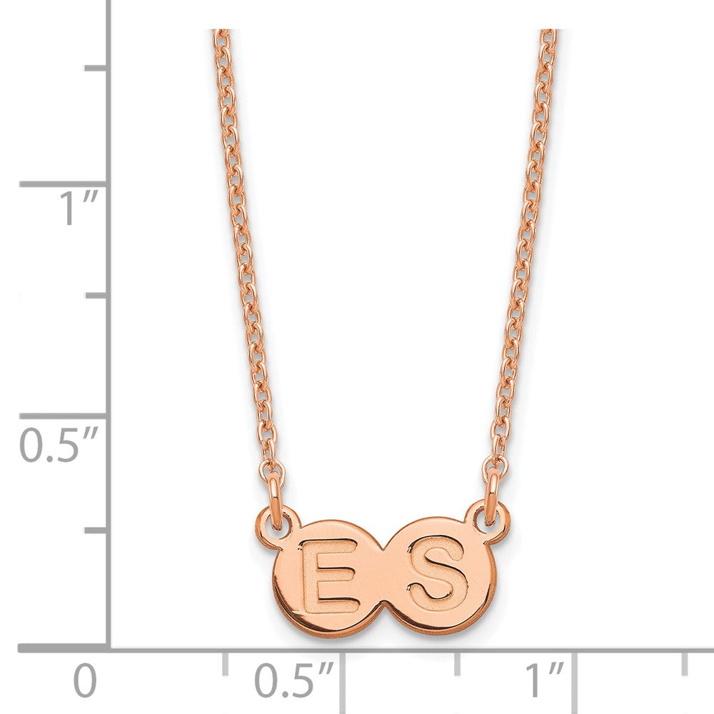 Rose Plated Sterling Silver/Rose 2 Letter Bubble Necklace