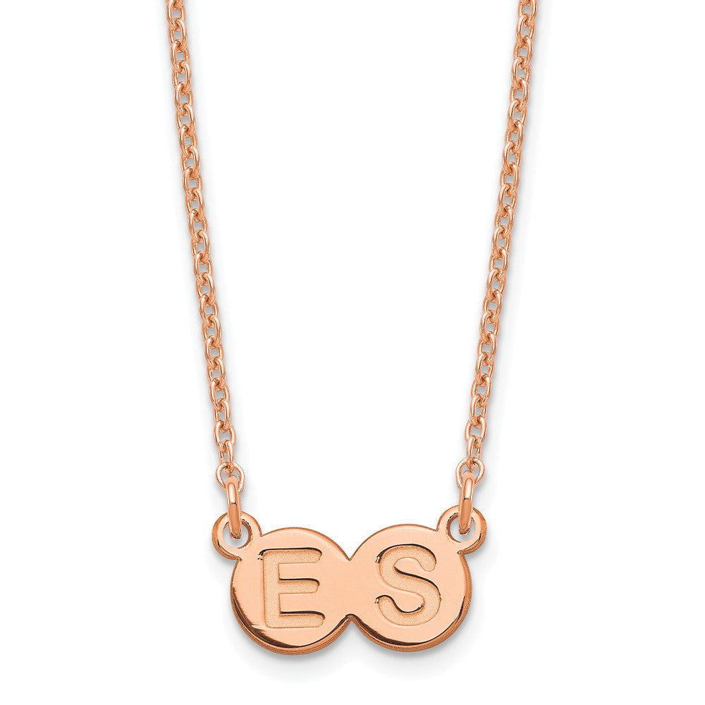 Rose Plated Sterling Silver/Rose 2 Letter Bubble Necklace
