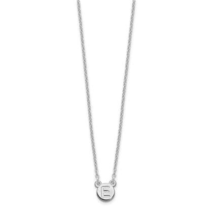 Sterling Silver Silver/Rhodium Plated 1 Letter Bubble Necklace