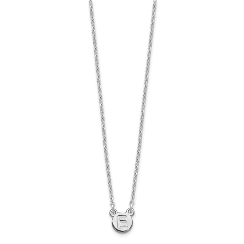 Sterling Silver Silver/Rhodium Plated 1 Letter Bubble Necklace