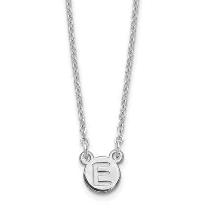 Sterling Silver Silver/Rhodium Plated 1 Letter Bubble Necklace