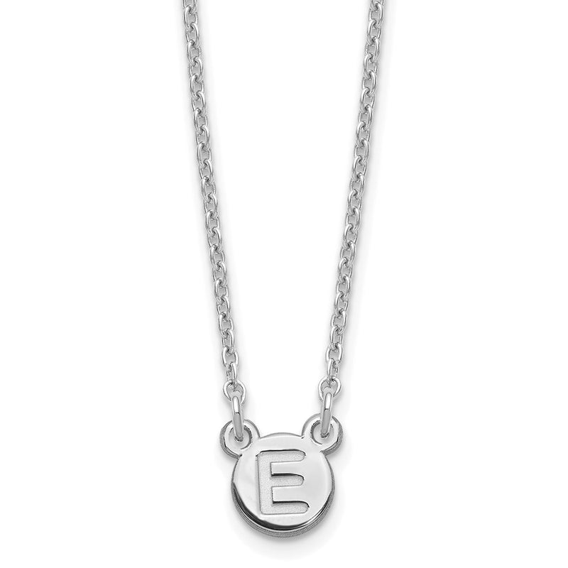 Sterling Silver Silver/Rhodium Plated 1 Letter Bubble Necklace