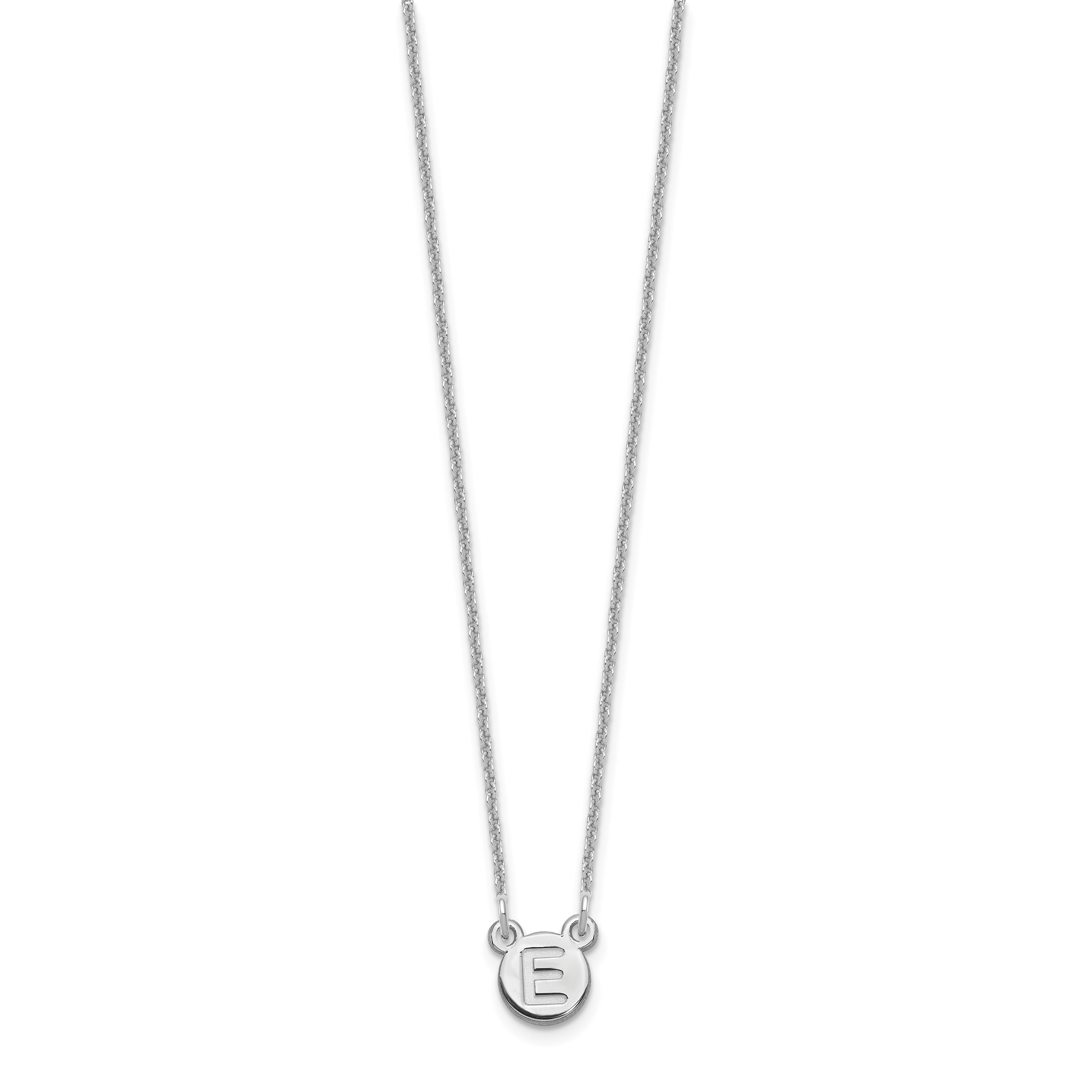 14K White Gold 1 Letter Bubble Necklace
