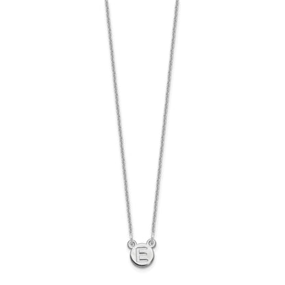14K White Gold 1 Letter Bubble Necklace