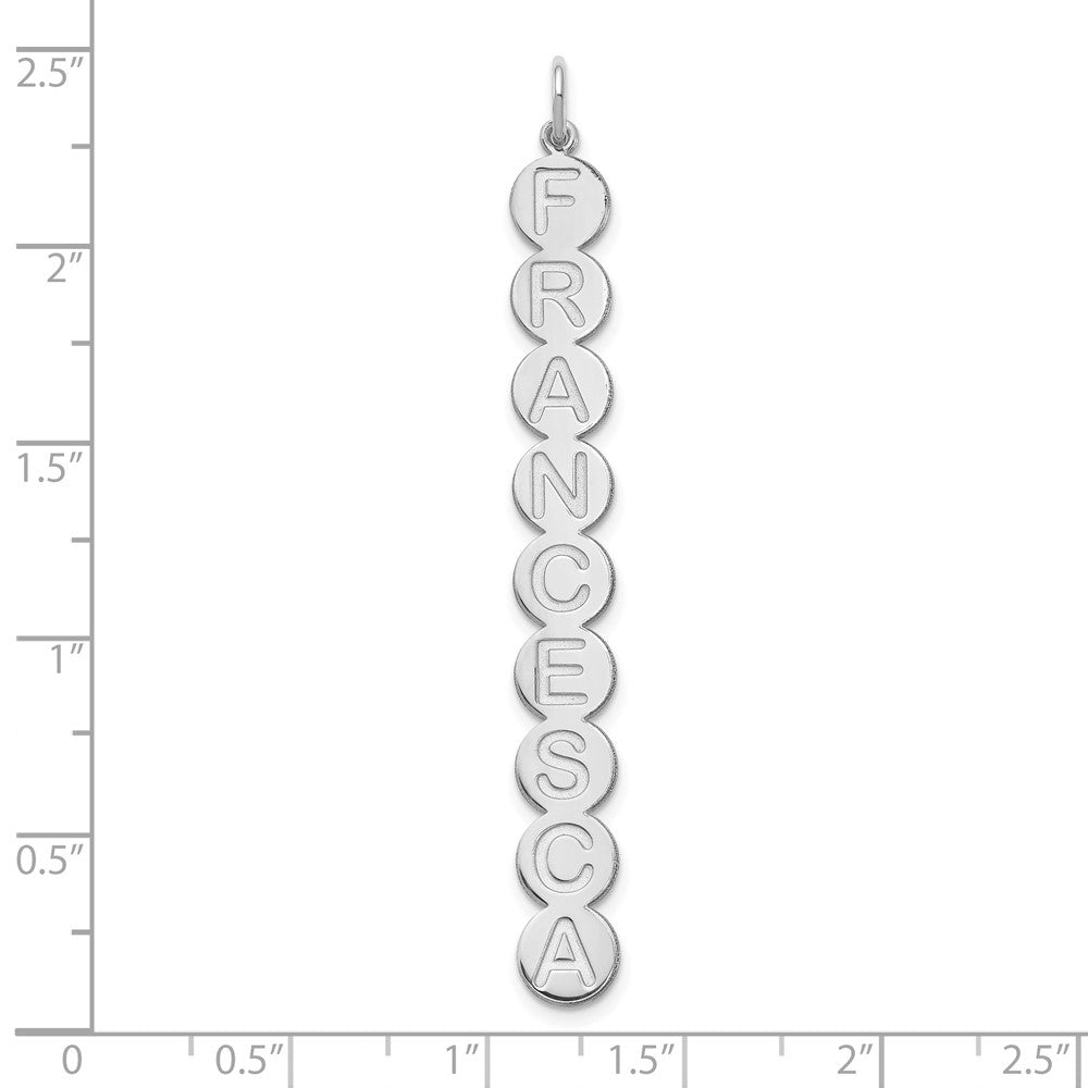 Sterling Silver Silver/Rhodium Plated 9 Letter Bubble Pendant
