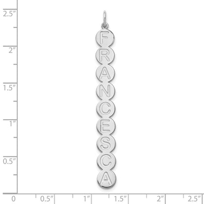 Sterling Silver Silver/Rhodium Plated 9 Letter Bubble Pendant