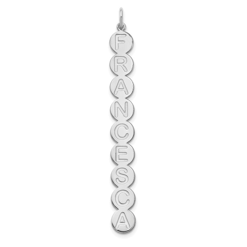 Sterling Silver Silver/Rhodium Plated 9 Letter Bubble Pendant