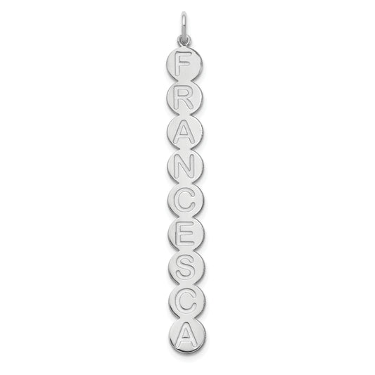 14K White Gold 9 Letter Bubble Pendant