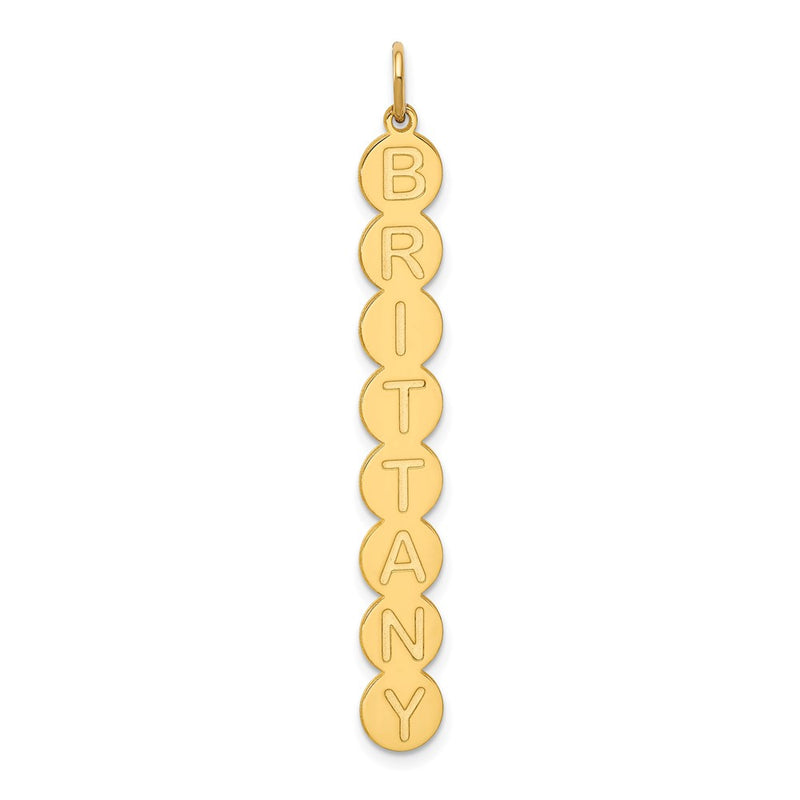 14K Yellow Gold 8 Letter Bubble Pendant
