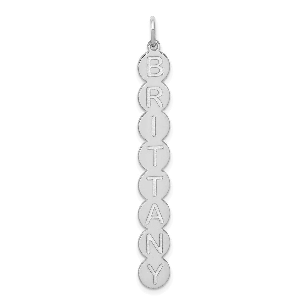 Sterling Silver Silver/Rhodium Plated 8 Letter Bubble Pendant