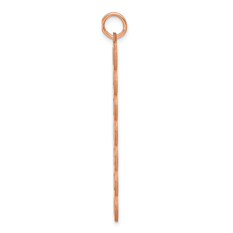 14K Rose Gold 7 Letter Bubble Pendant