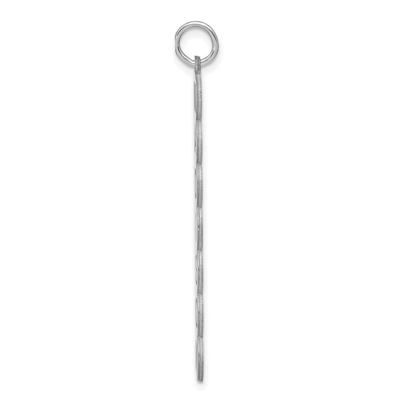 Sterling Silver Silver/Rhodium Plated 7 Letter Bubble Pendant