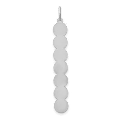 Sterling Silver Silver/Rhodium Plated 7 Letter Bubble Pendant
