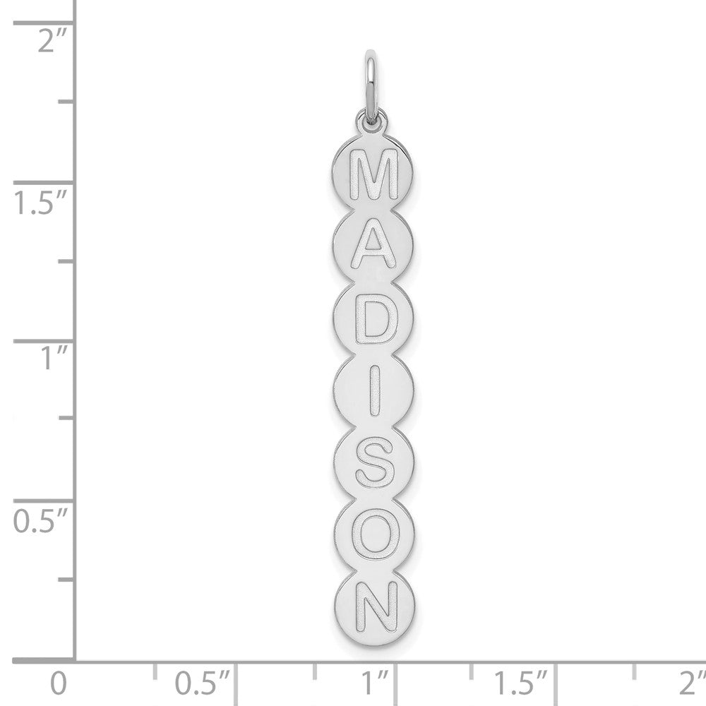 Sterling Silver Silver/Rhodium Plated 7 Letter Bubble Pendant