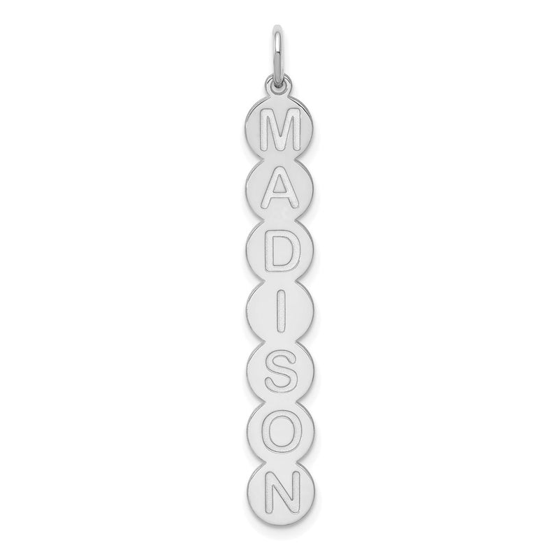 Sterling Silver Silver/Rhodium Plated 7 Letter Bubble Pendant