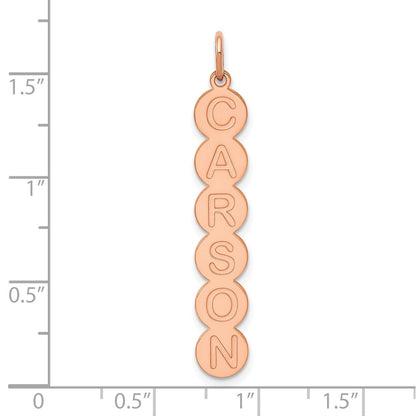 14K Rose Gold 6 Letter Bubble Pendant
