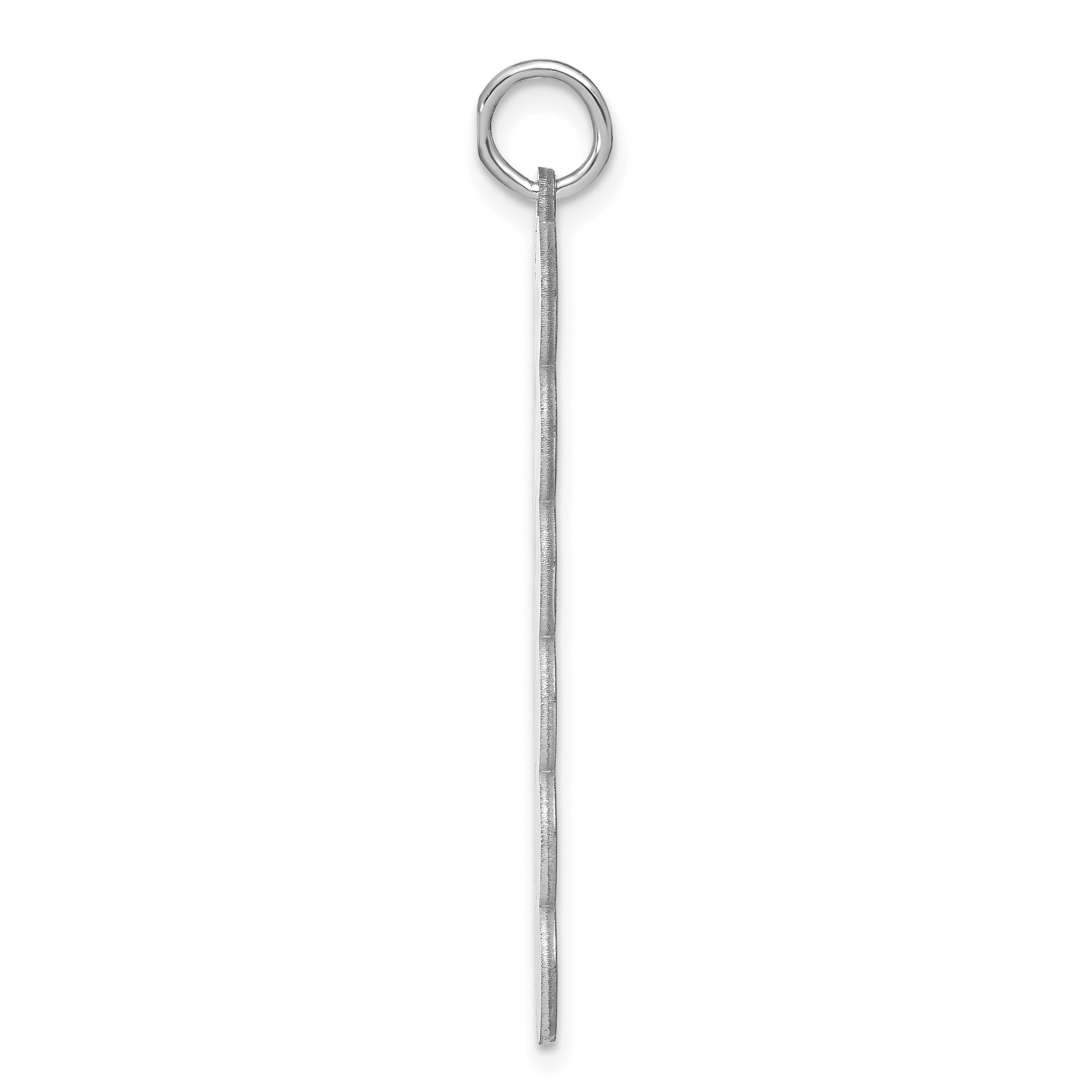 14K White Gold 6 Letter Bubble Pendant