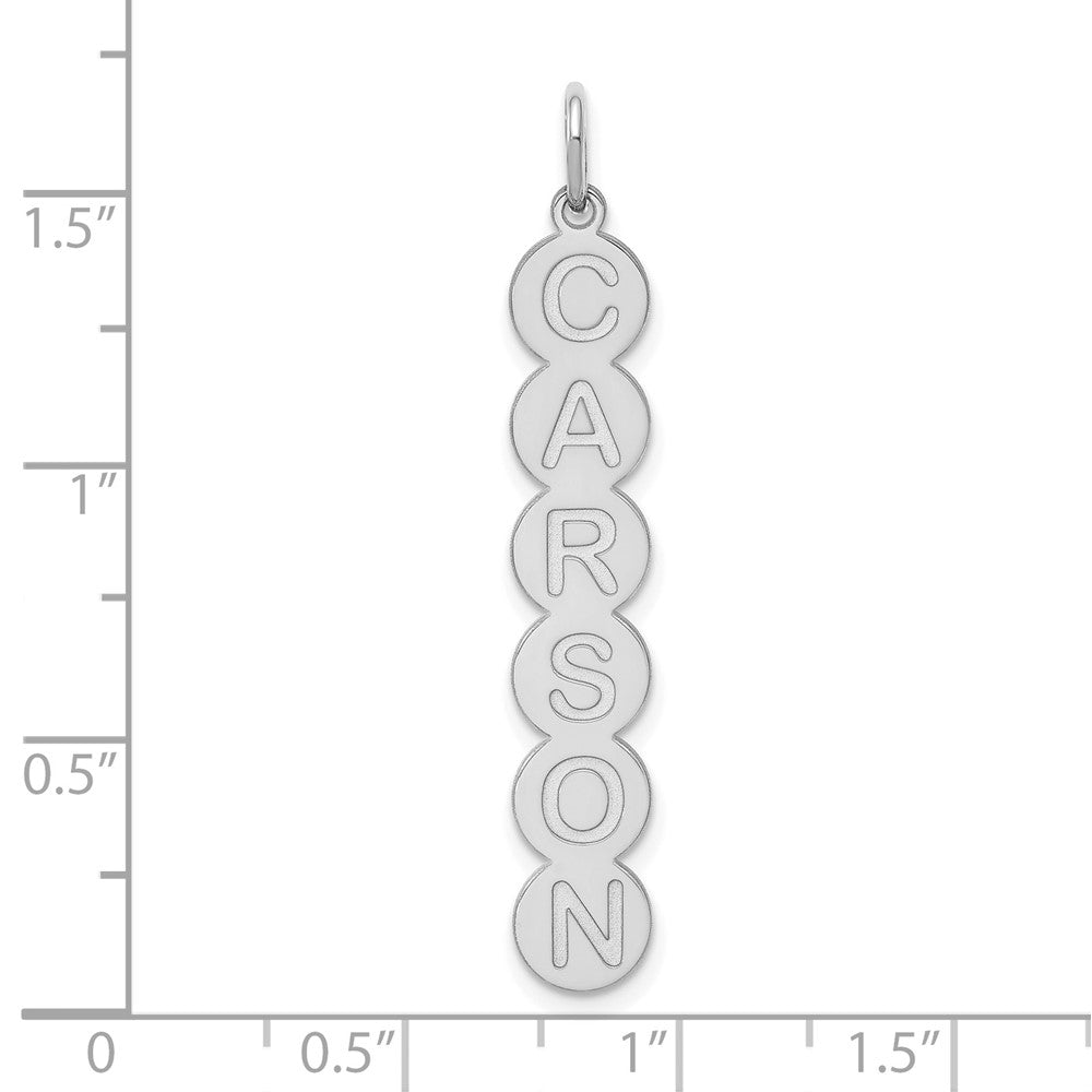 Sterling Silver Silver/Rhodium Plated 6 Letter Bubble Pendant
