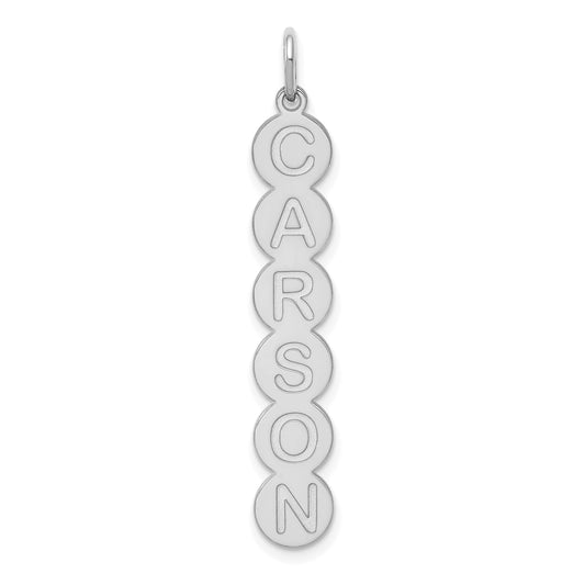 14K White Gold 6 Letter Bubble Pendant