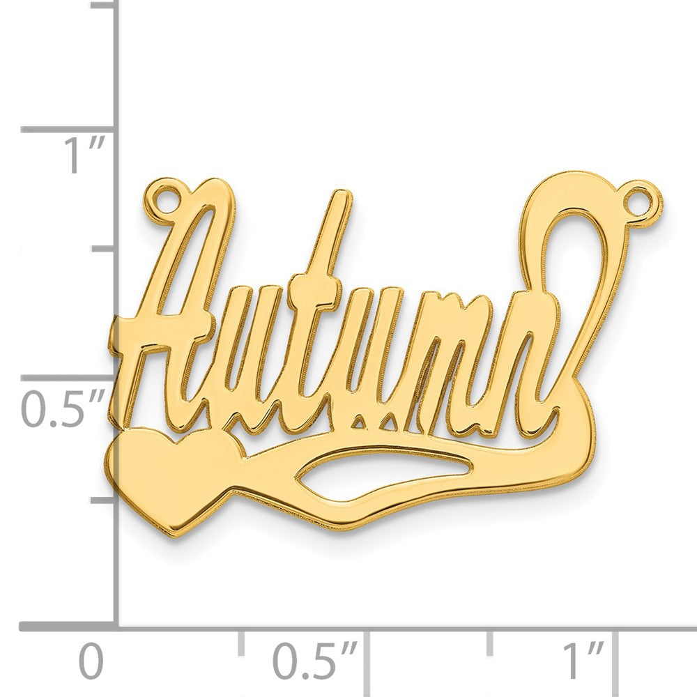 14K Yellow Gold Polished Heart Name Plate