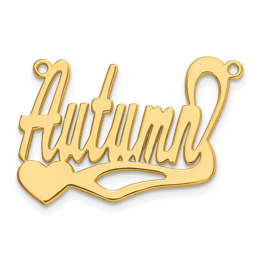 14K Yellow Gold Polished Heart Name Plate