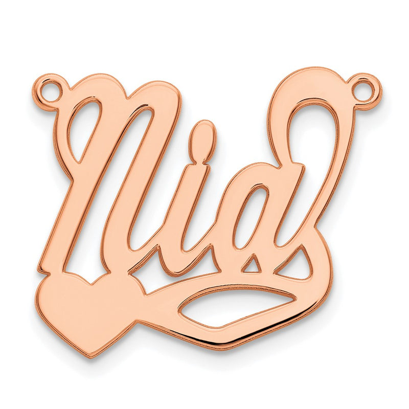 14K Rose Gold Polished Heart Name Plate