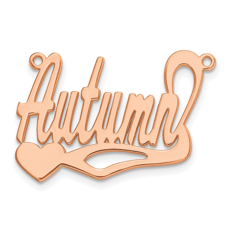 14K Rose Gold Polished Heart Name Plate
