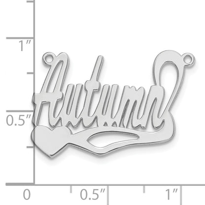14K White Gold Polished Heart Name Plate