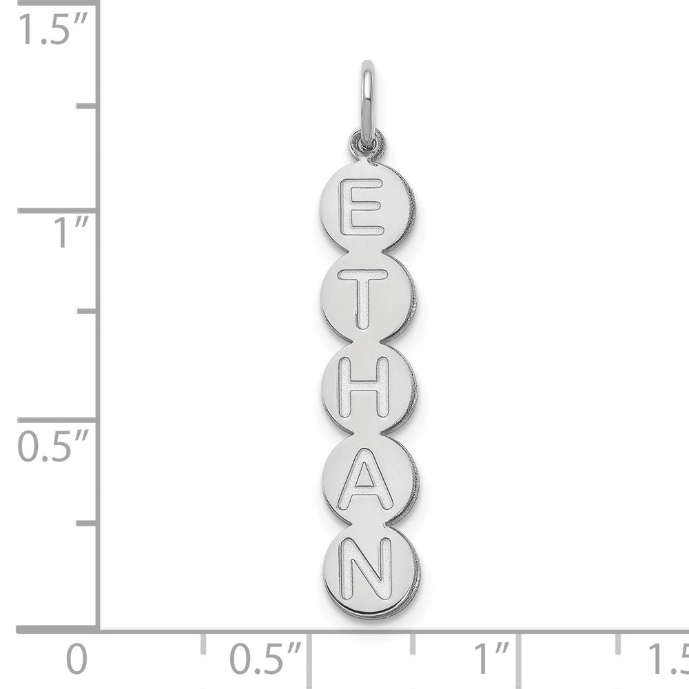 Sterling Silver Silver/Rhodium Plated 5 Letter Bubble Pendant