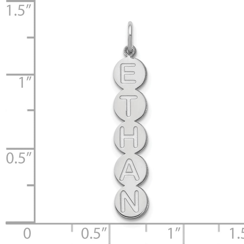 Sterling Silver Silver/Rhodium Plated 5 Letter Bubble Pendant