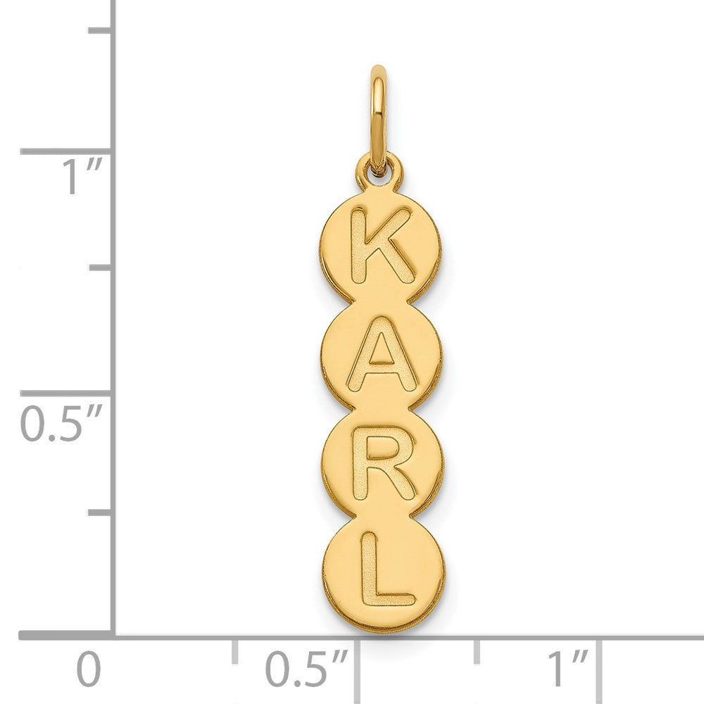 14K Yellow Gold 4 Letter Bubble Pendant