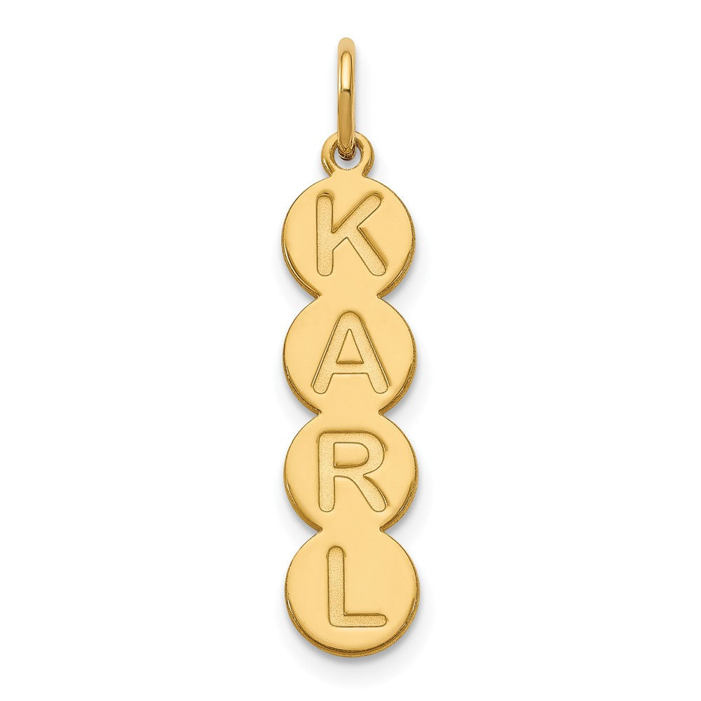 Gold Plated Sterling Silver/Gold 4 Letter Bubble Pendant
