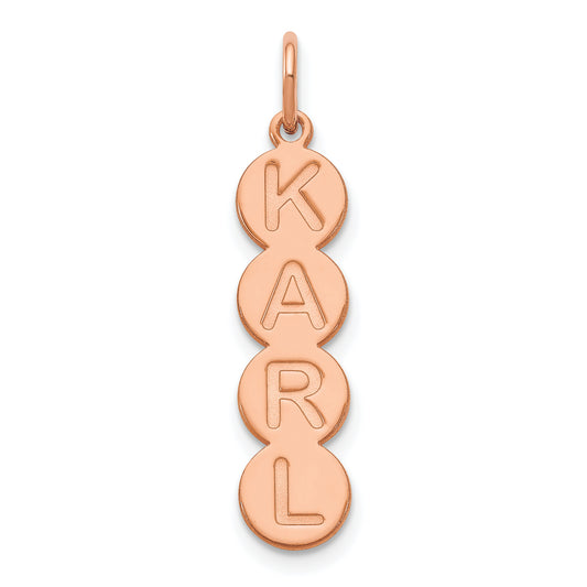 14K Rose Gold 4 Letter Bubble Pendant