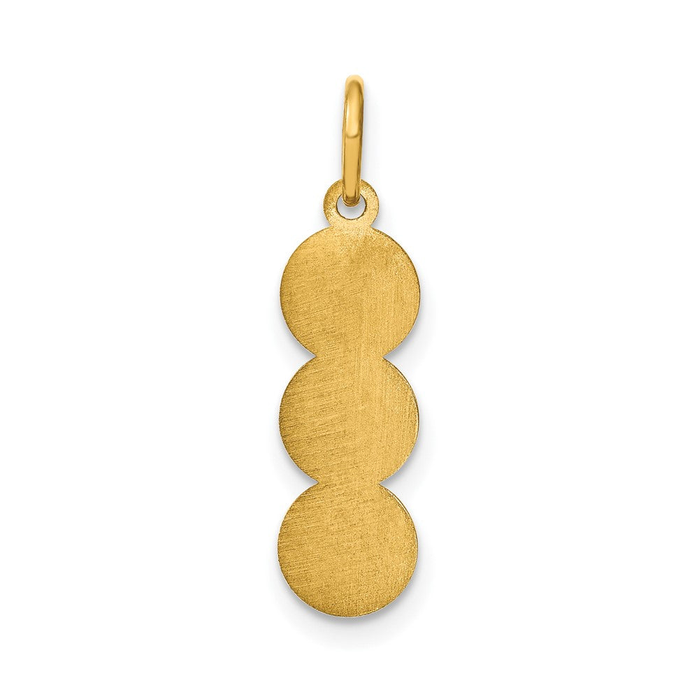 14K Yellow Gold 3 Letter Bubble Pendant