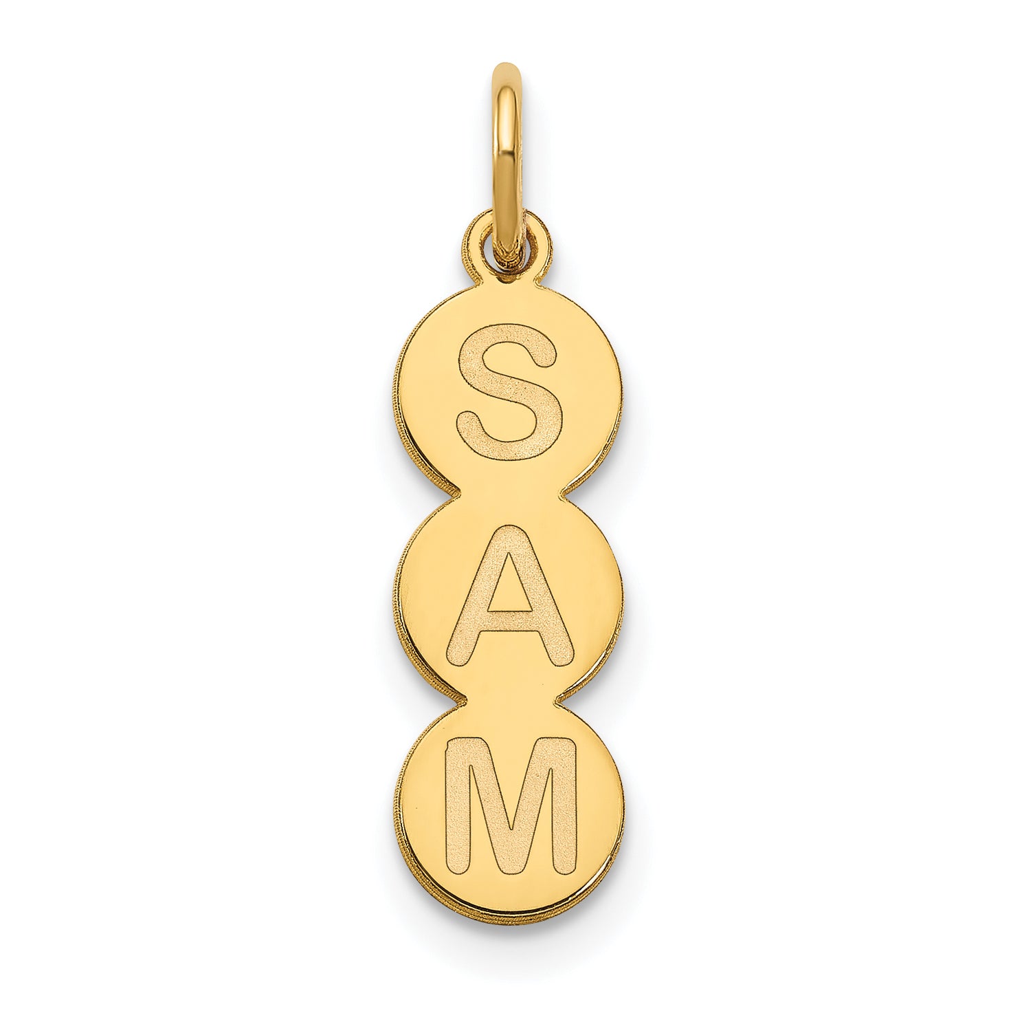 14K Yellow Gold 3 Letter Bubble Pendant