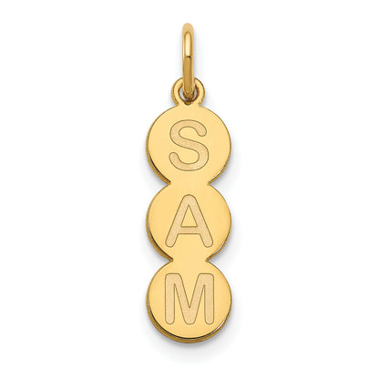 14K Yellow Gold 3 Letter Bubble Pendant