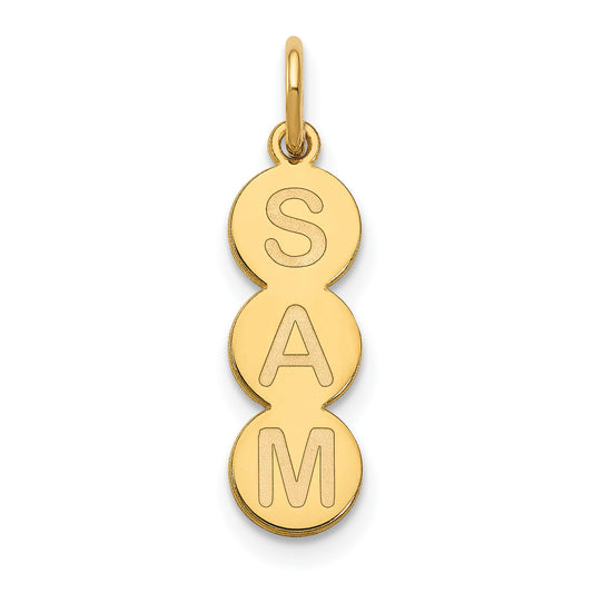 14K Yellow Gold 3 Letter Bubble Pendant