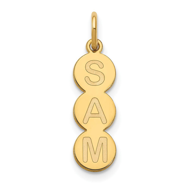 14K Yellow Gold 3 Letter Bubble Pendant
